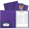 C-Line 2-Pocket Poly Portfolio with Prongs, Purple, Pack of 25 - 2 of 2