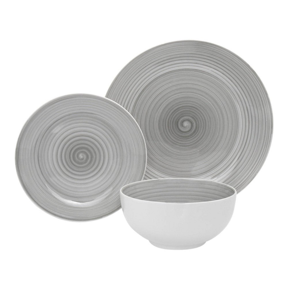 Photos - Glass Godinger Silver 12pc Porcelain Spiral Dinnerware Set Gray