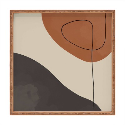 13" Wood Alisa Galitsyna Modern Abstract Shapes 3 Small Square Tray - society6