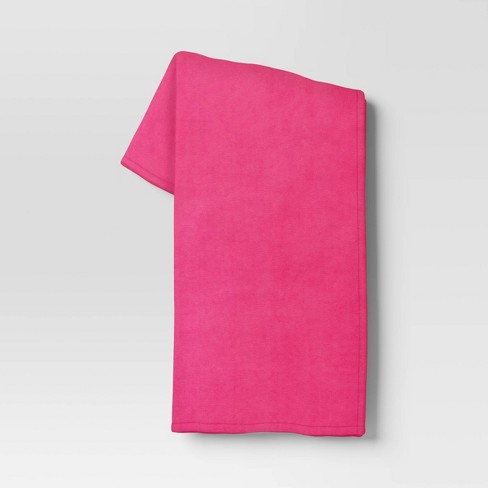 Solid Plush Throw Blanket Pink