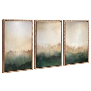 Kate and Laurel Sylvie Green Mountain Abstract I, II and III Framed Canvas Art Set by Amy Lighthall - 1 of 4