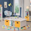 RiverRidge Kids' Desk, Activity and Play Table with 6 Storage Cubbies White with 2 Fabric Bins - 2 of 4