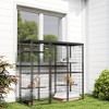 PawHut Weld Wire Catio Outdoor Indoor, Cat Enclosure with Waterproof Cover, 4 Jumping Platforms, Hammock, for 1-3 Kittens, 69" x 22" x 62", Black - 2 of 4