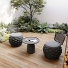 POVISON Modern Round Outdoor Swivel Lounge Chair, Balck Wicker Sofa with Metal Frame, Weather Resistant, Fully Assembled - 3 of 4