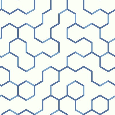 RoomMates Open Geometric Peel & Stick Wallpaper Blue