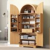 72" Tall Arched Freestanding Kitchen Pantry Cabinet with Adjustable Shelves & Hidden Drawer for Kitchen, Dining Room, or Living Room-Panipeachy - 2 of 4
