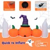 Tangkula 9FT Long Halloween Inflatable Pumpkins Self Inflating Halloween Pumpkin Patch Lanterns w/ 2 Ghosts LED Lights Waterproof Blower - 3 of 4