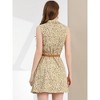 INSPIRE CHIC Women's Floral Sleeveless Half Placket Mini Belted Summer Dress - 4 of 4