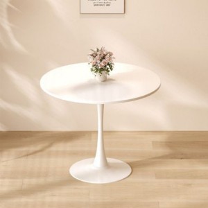 31.5" Round Dining Table, Small Space Modern Kitchen Table for 2, Compact Tulip Pedestal Table for Dining Room or Breakfast Nook-The Pop Home - 1 of 4