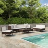 vidaXL 9 Piece Patio Lounge Set with Cushions | Poly Rattan Finish | Brown Cream | Weather Resistant | Outdoor Furniture Set - 2 of 4