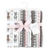 Hudson Baby Infant Girl Cotton Flannel Burp Cloths Bundle, Farm Friends Pink, One Size - 2 of 4