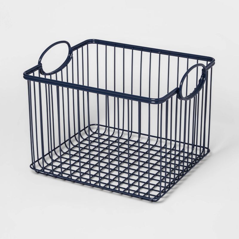 Wire Stackable Kids' Storage Basket Navy - Pillowfort™, 3 of 5