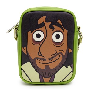 Disney Bag, Crossbody, Encanto Bruno Character Face Close Up with Glow in the Dark Eyes, Green, Vegan Leather - 1 of 4