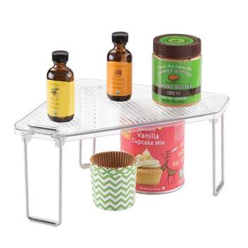 mDesign Plastic/Steel Corner Kitchen Organizer Shelf