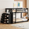 NicBex Twin Size Bunk Bed Loft Bed Pine Bed Frame with 4 Drawers and 3 Shelves, Ladder and Full Length Guardrail, No Box Spring Required - 2 of 4