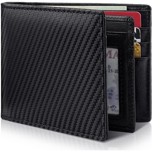 Paaaawaters Mens Wallet Genuine Leather Bifold RFID Blocking Wallet for Men - 1 of 4