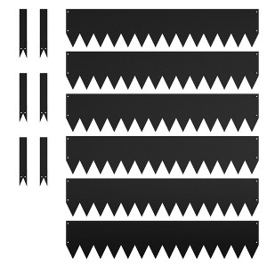 6 Pack Corten Steel Landscape Edging 40"x8" Hammer-In Black Garden Borders w/ 8 Clips & Gloves for Yard, Flower Beds & Paths - 1 of 4