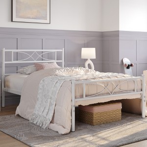Yaheetech Simple Metal Bed Frame with Curved Design Headboard and Footboard - 1 of 4