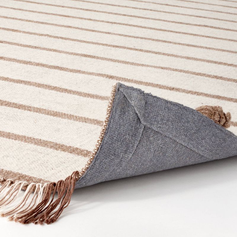 Handwoven Plaid Flat Weave Area Rug Cream/Brown - Threshold™ designed with Studio McGee, 5 of 6