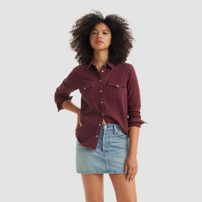 Levi's® Women's Long Sleeve Ultimate Western Button-Down Shirt - Windsor Wine M