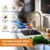 WOWOW 4 in. Single Handle Pull Down Sprayer Kitchen Faucet with Soap Dispenser - 3 of 4