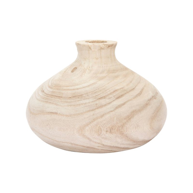 5.5&#34; x 8&#34; Paulownia Wood Vase - Storied Home, 1 of 8