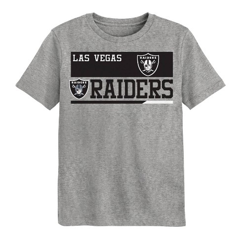 Nfl Las Vegas Raiders Boys Short Sleeve Poly Heather Gray T shirt Target