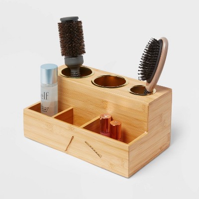 12&#34; x 7&#34; x 6&#34; Bamboo Hair Tools Organizer with 5pc Magnets - Brightroom&#8482;_0