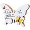 The Lakeside Collection Butterfly Wood Decor Block Sign Hanging Sign Or Butterfly Block Sign - 3 of 4