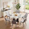 QingMoon Dining Chairs Set of 6, Upholstered Dining Chairs Modern Kitchen, with PU Leather Dining Chair & Black Metal Legs, for Restaurant, Living - 2 of 4