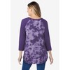 Woman Within Plus Size Three-Quarter Sleeve Baseball Tee - 3 of 4