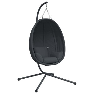 vidaXL Hanging Egg Chair with Stand Anthracite Fabric and Steel - 1 of 1