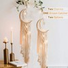 Aoibox Handmade Boho Macrame Wall Hanging, Crescent Moon Star Dream Catcher with Tassel, White Cotton Home Decor - 3 of 4