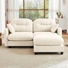 74" Chenille Upholstery L-Shaped Modular Sectional Sofa with Ottoman, Tufted Backrest, Ergonomic Cushions - 3 of 4