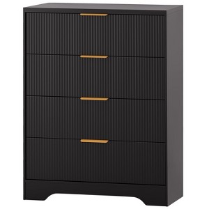 Tall Drawers Dresser for Bedroom, Modern Chest of Drawers with Waveform Fluted Panel, Easy to Assemble - 1 of 4