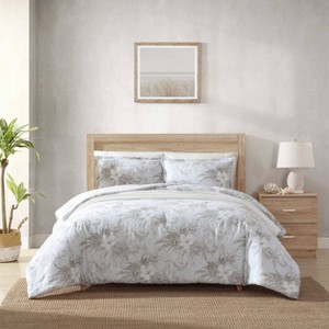 Tommy Bahama Beachway Blooms Duvet Cover Set Gray - 1 of 4