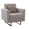 CAVINAS Linen Accent Chair with Tufted Cushions and Metal Legs,Modern Upholstered Living Room Chairs,Reading Chairs for Living Room,Beige - 2 of 4