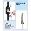 15Ft Rectangular Patio Umbrella with Base Large Patio Umbrella with Crank Handle, UV Resistant, Suitable for Outdoor Markets, Backyard, Poolside-Beige - 2 of 4