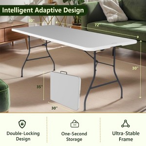 MAKE CHANGES Folding Table 6ft with Handle, Foldable & Portable for Outdoor Indoor - 1 of 4