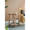 Vynxaria Rustic Round 3-Tiered Side Table, Natural Brown Finish, 23.5" x 25"H - 2 of 4