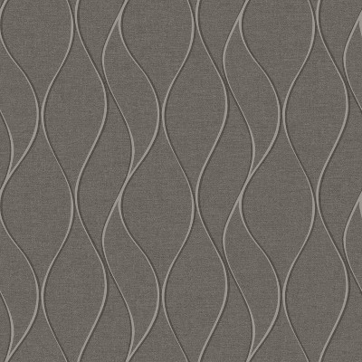 RoomMates Wave Ogee Peel & Stick Wallpaper Gray