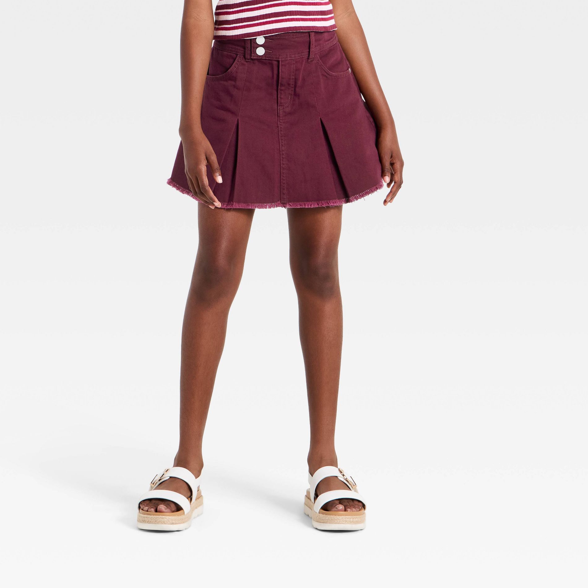 Girls' Mid-Rise Pleated Skort - art class™