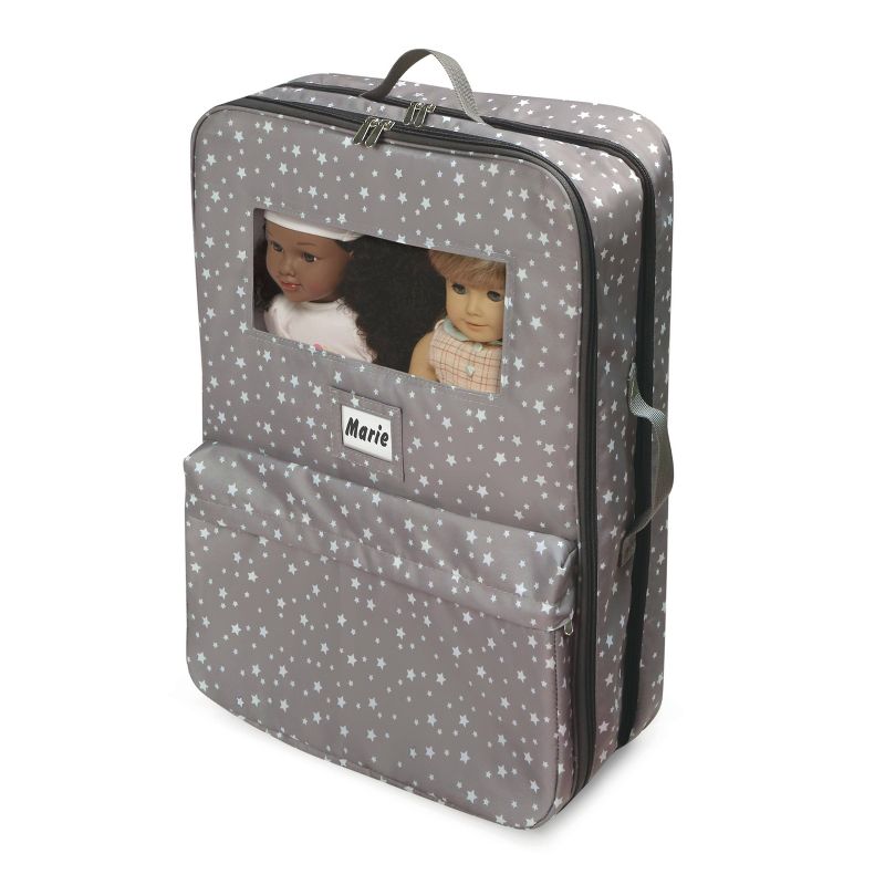 Pack Pretty Double Doll Carrier with 2 Sleeping Bags for 18&#34; Dolls - Gray/Stars, 6 of 11