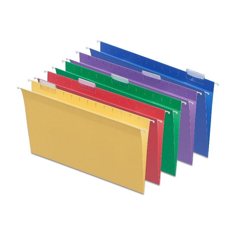 Staples Hanging File Folders 5-Tab Legal Size Assorted Colors 25/BX TR345001/345001, 1 of 9