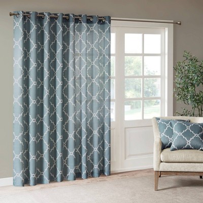 Blue Printed Curtains Target, Extra Long Shower Curtains 72×84