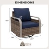 EAGLE PEAK Rocking Chair, Swivel Rocker, Rattan Patio Furniture, 2 Chairs - 3 of 4