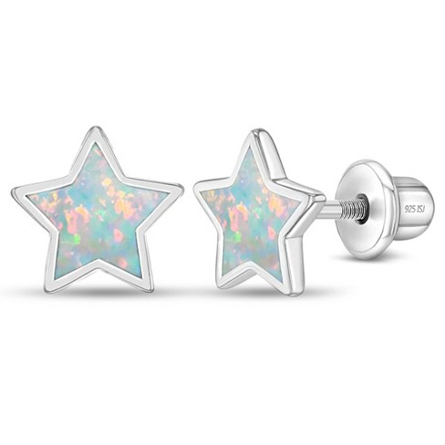 in Season Jewelry - Girls' Sparkle Star Screw Back Sterling Silver Earrings