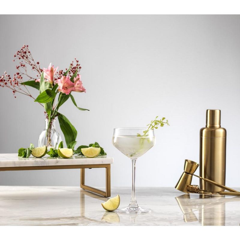 JoyJolt Bloom Coupe Crystal Glasses - Set of 4 Cocktail Martini Bar Glasses - 9.2 oz, 5 of 10