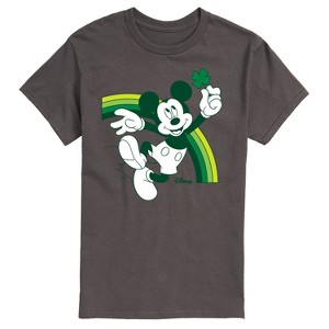 Men's - Disney - Mickey Green Rainbow Short Sleeve Graphic T-Shirt - 1 of 4