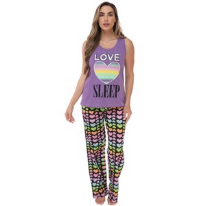 Just Love Womens Tank & Pant Cute Pajama Set - Ribbed PJ Sets Sleepwear Loungewear - 1 of 3
